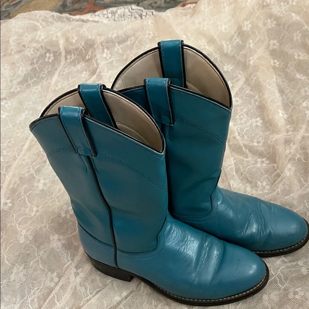 Laredo Cream Leather Cowboy Boots - Picture 7 of 8